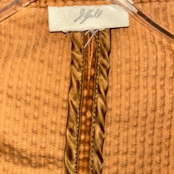 J. Jill crumpled professor light brown corduroy velvet trim jacket blazer L - Picture 5 of 5